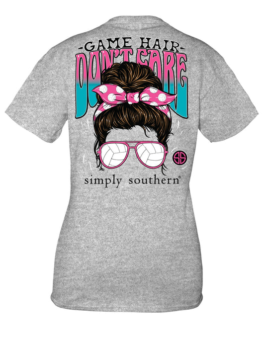 SS Volleyball Game Hair Don’t Care T Shirt