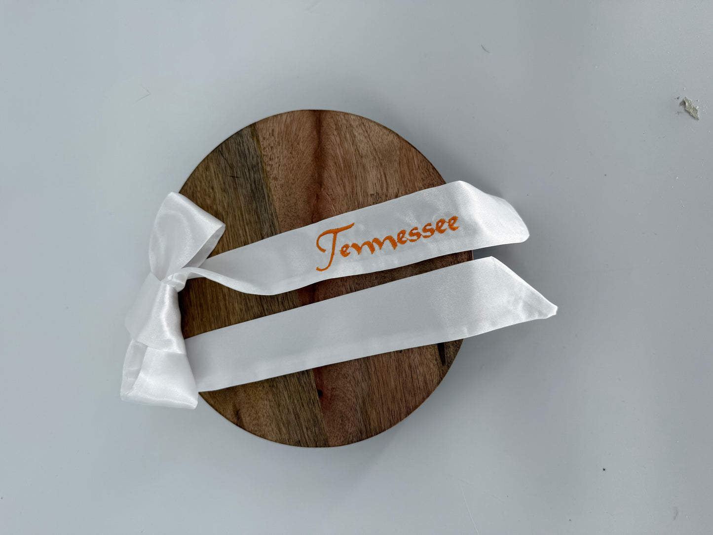 Tennessee White Satin Ribbon Headband