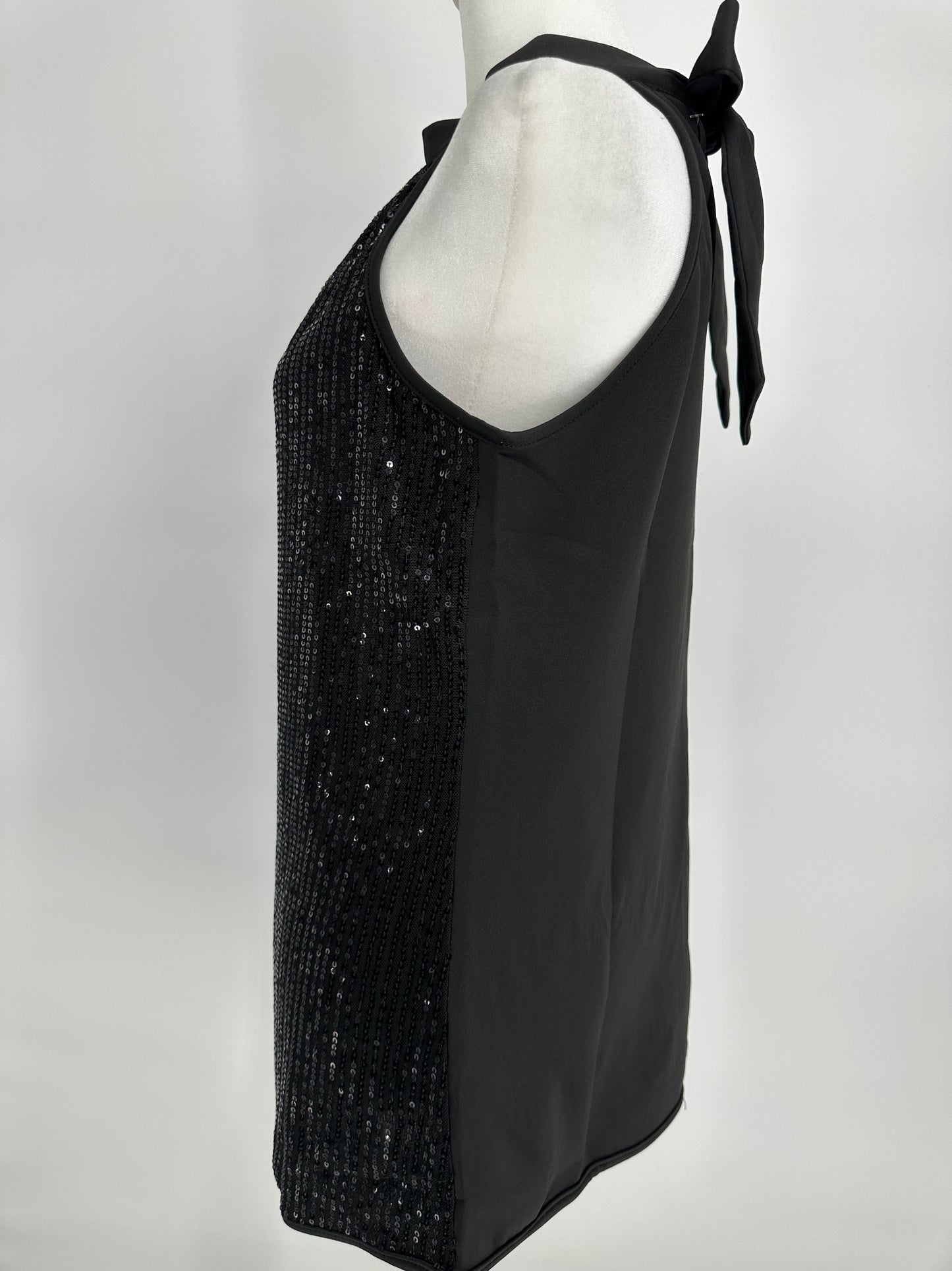 Black Sequin Front Top