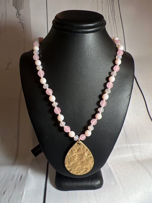 Pink Beaded Statement Necklace | COCO + CARMEN