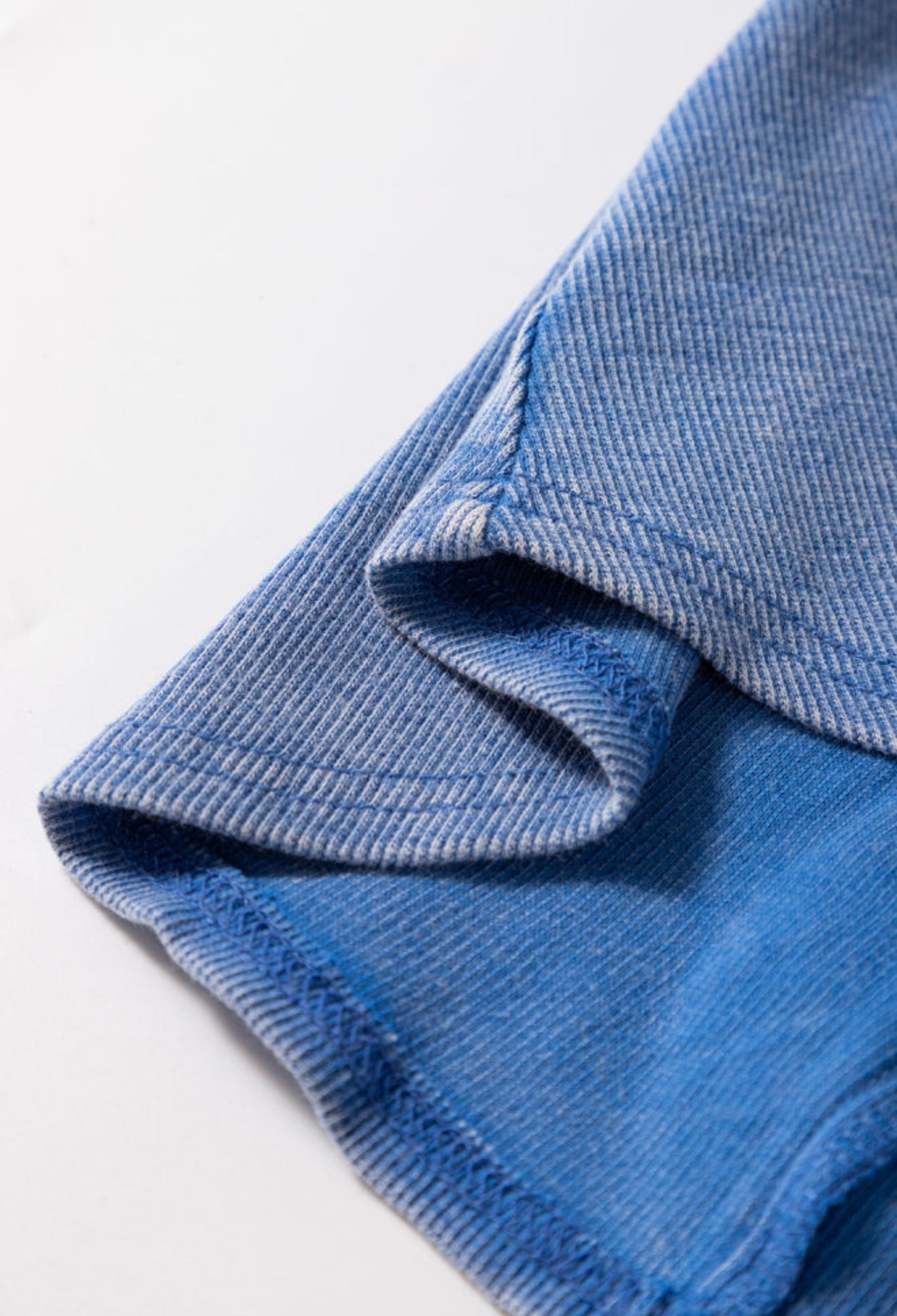 Blue Acid Washed Ribbed Vintage Tank