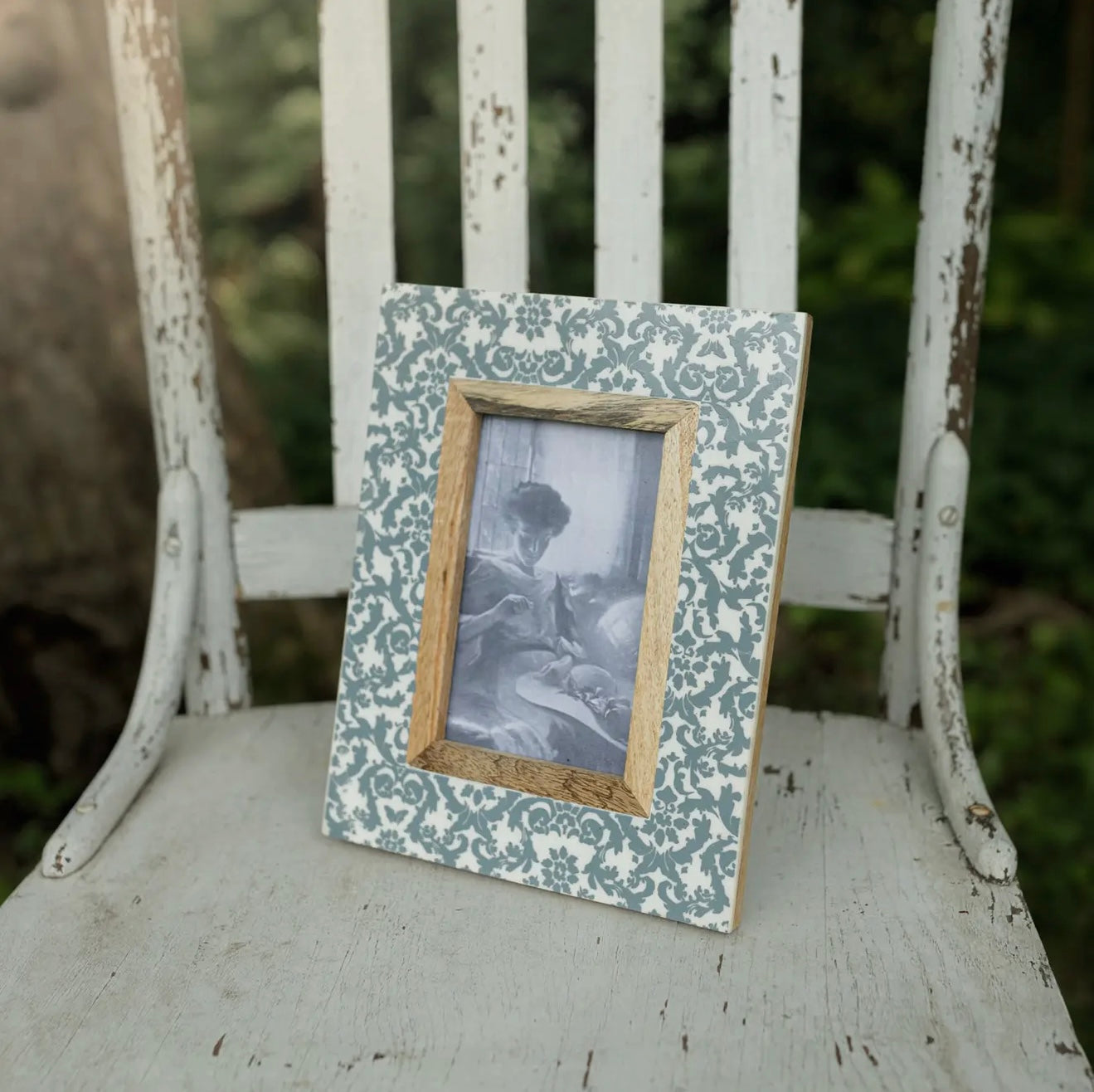 4x6 Blue Damask Print Frame