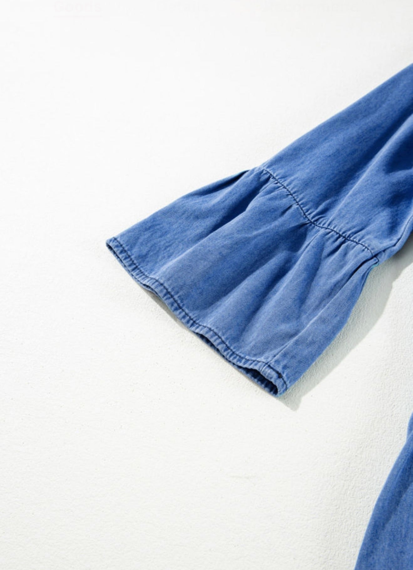 Blue Denim Bell Sleeve Dress