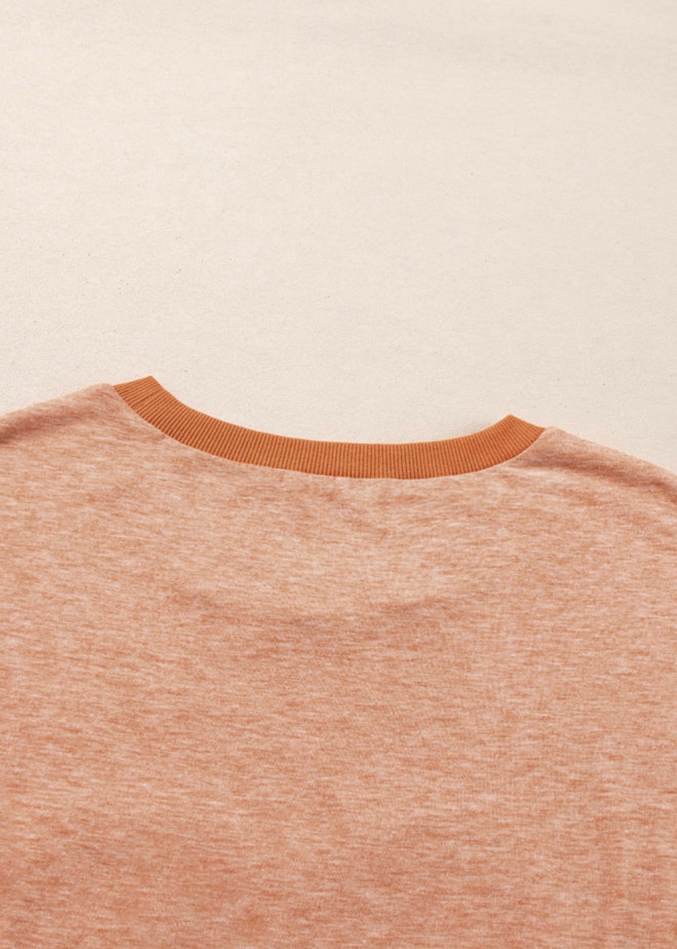 Orange Stud Heart Patch Textured Top