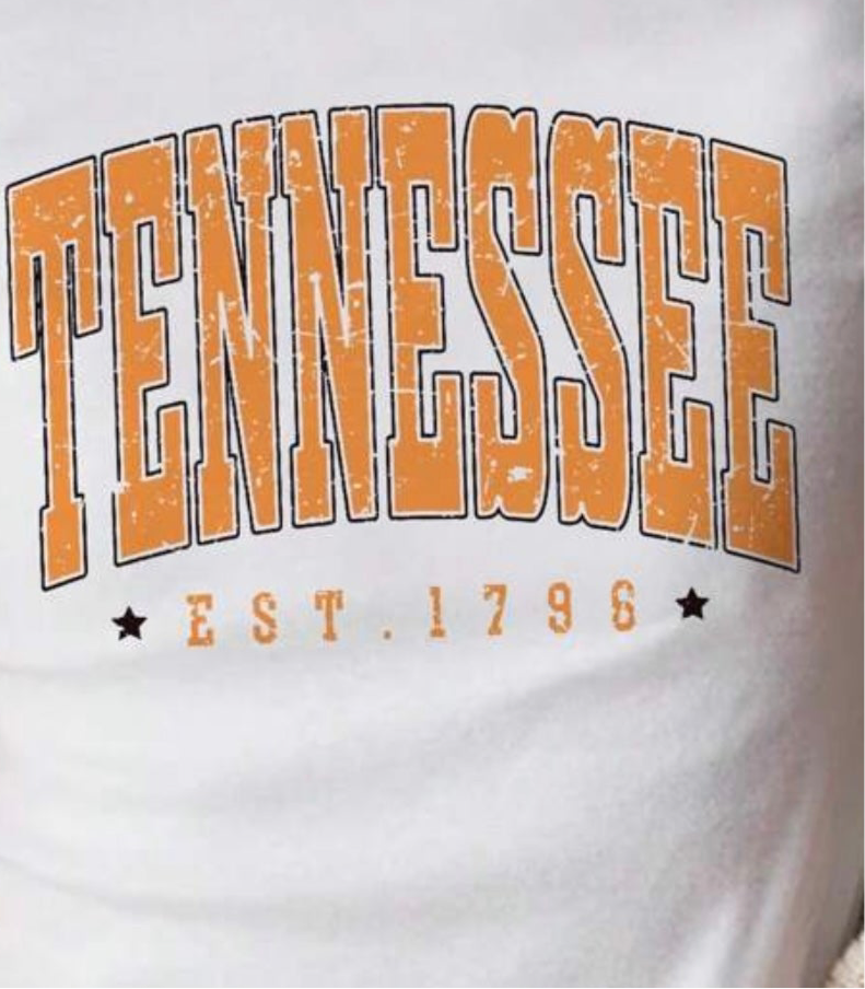 White Tennessee Cropped T Shirt