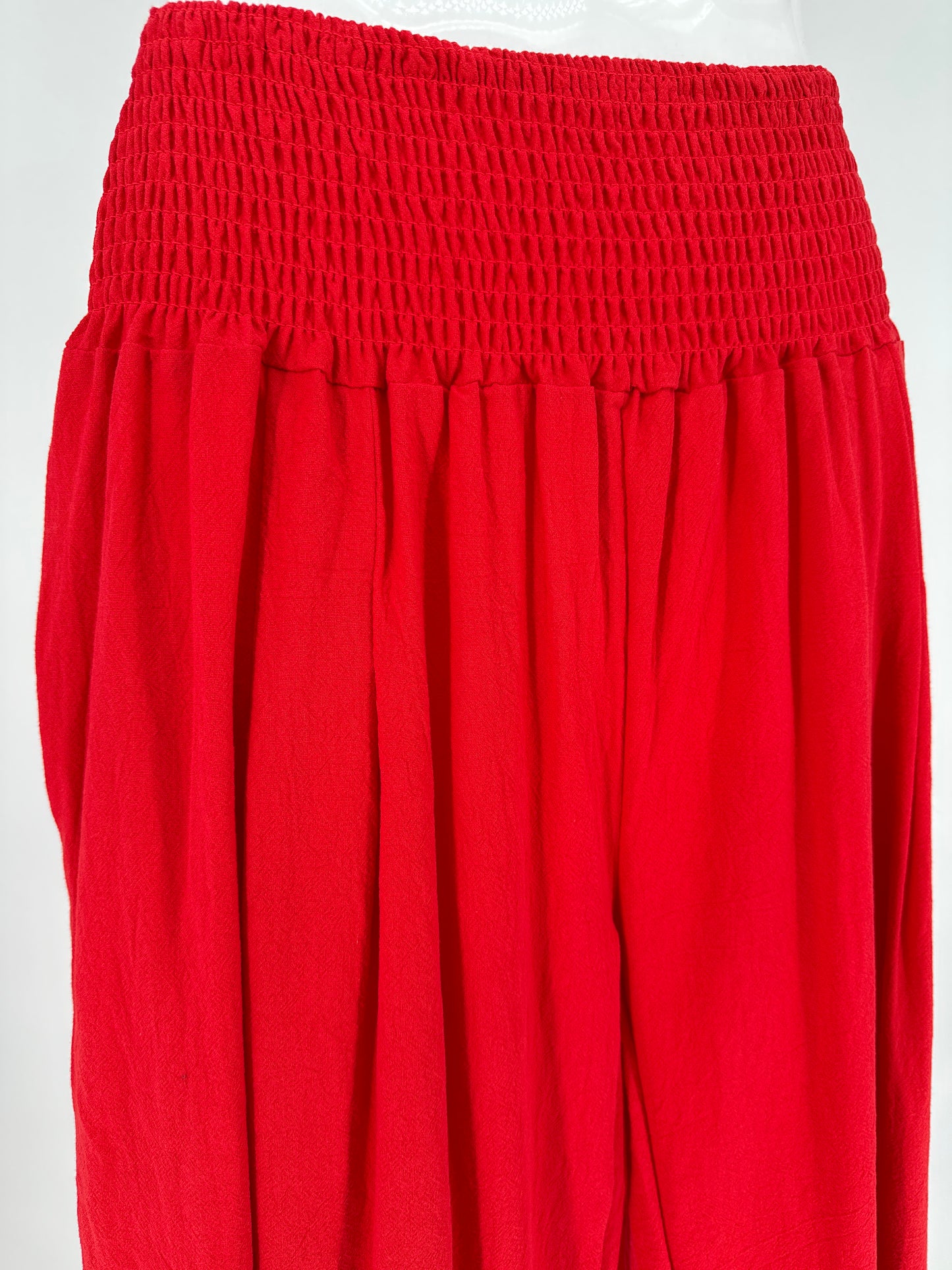 Red Straight Loose Pants