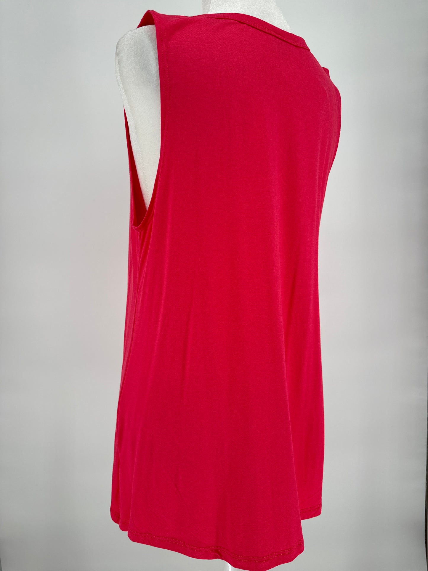 Pink Sleeveless V-neck Top
