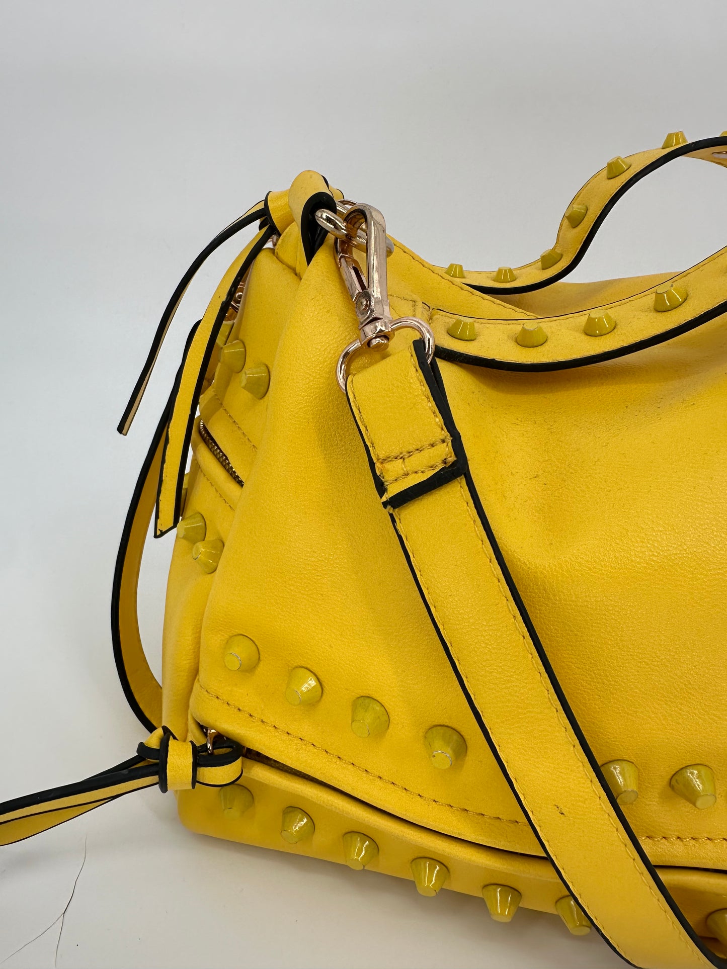 Bright Yellow Purse with Brads for Detail