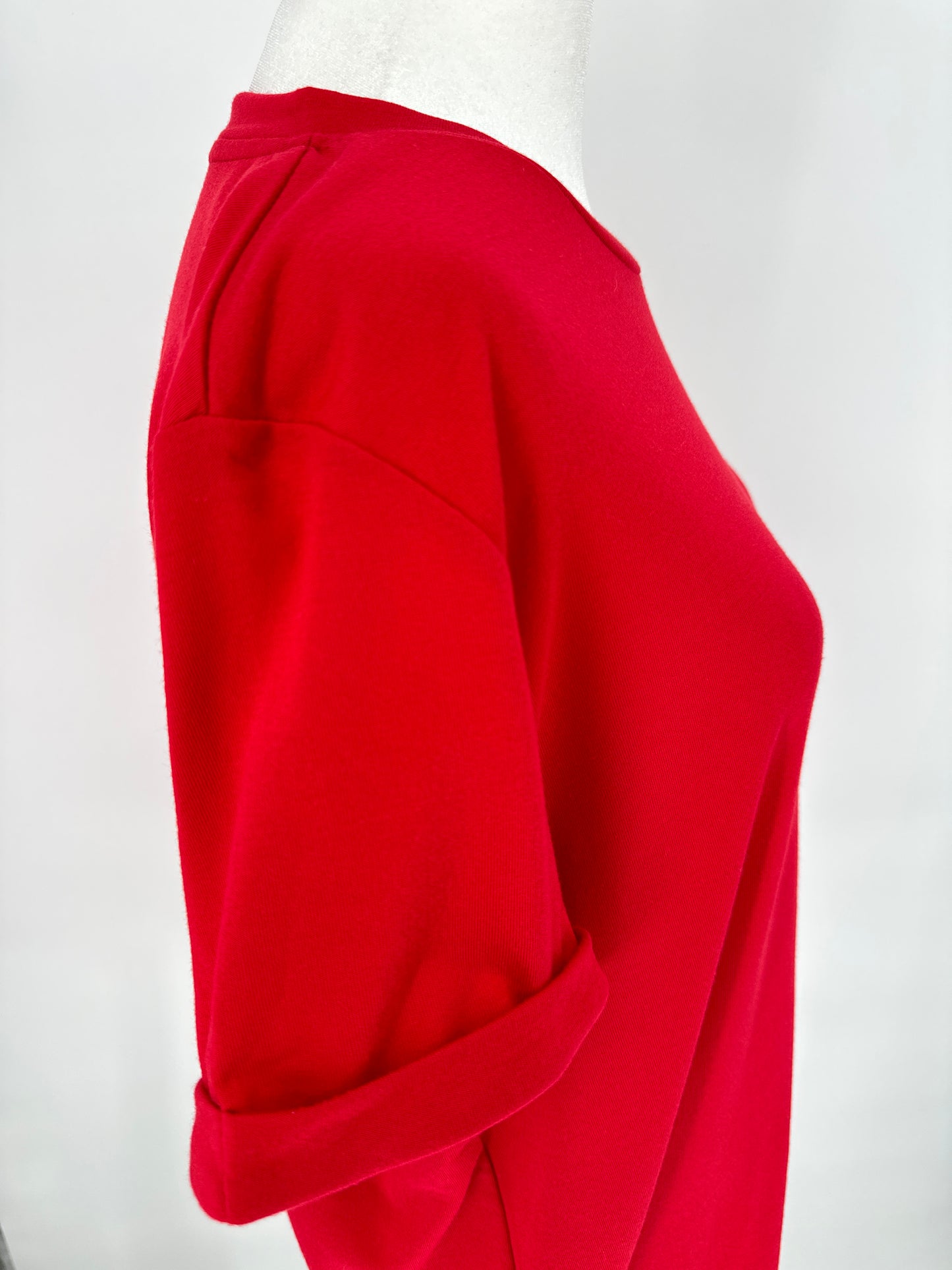 Red Cuffed Sleeve Tee