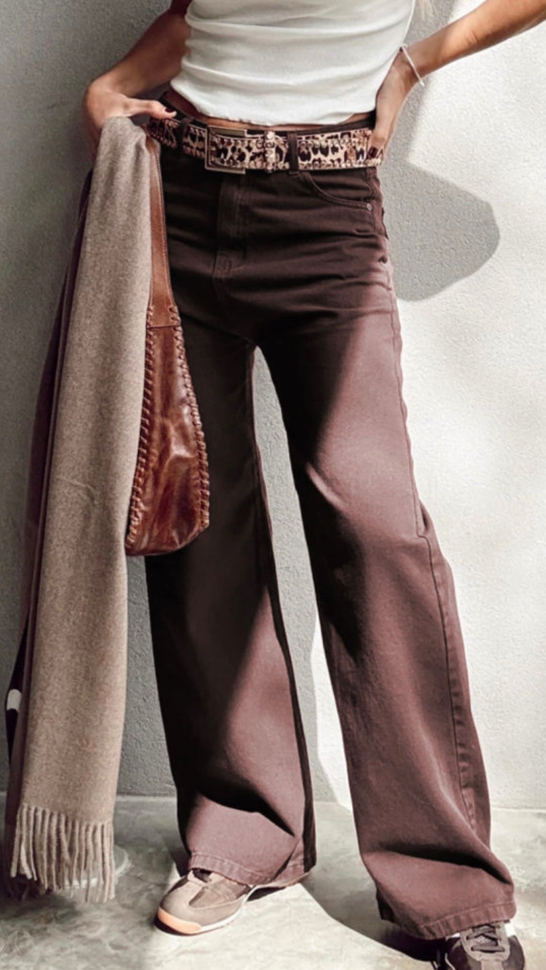 Trendy Style Brown wide leg pants