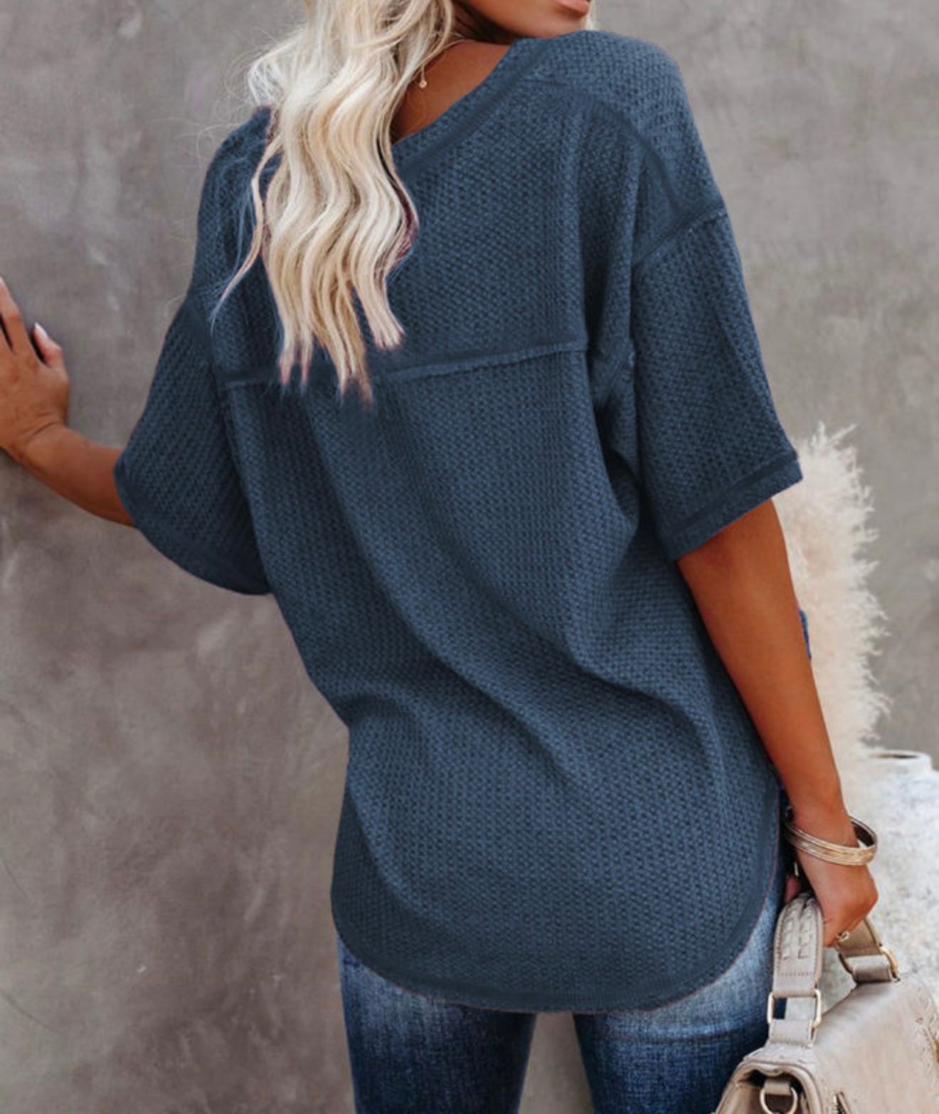 Slightly Oversized Blue thermal top