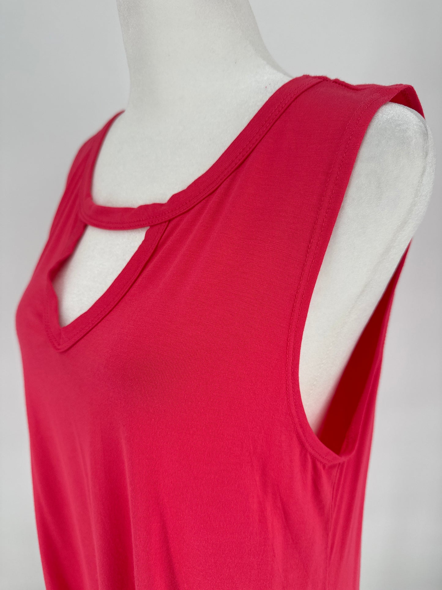 Pink Sleeveless V-neck Top