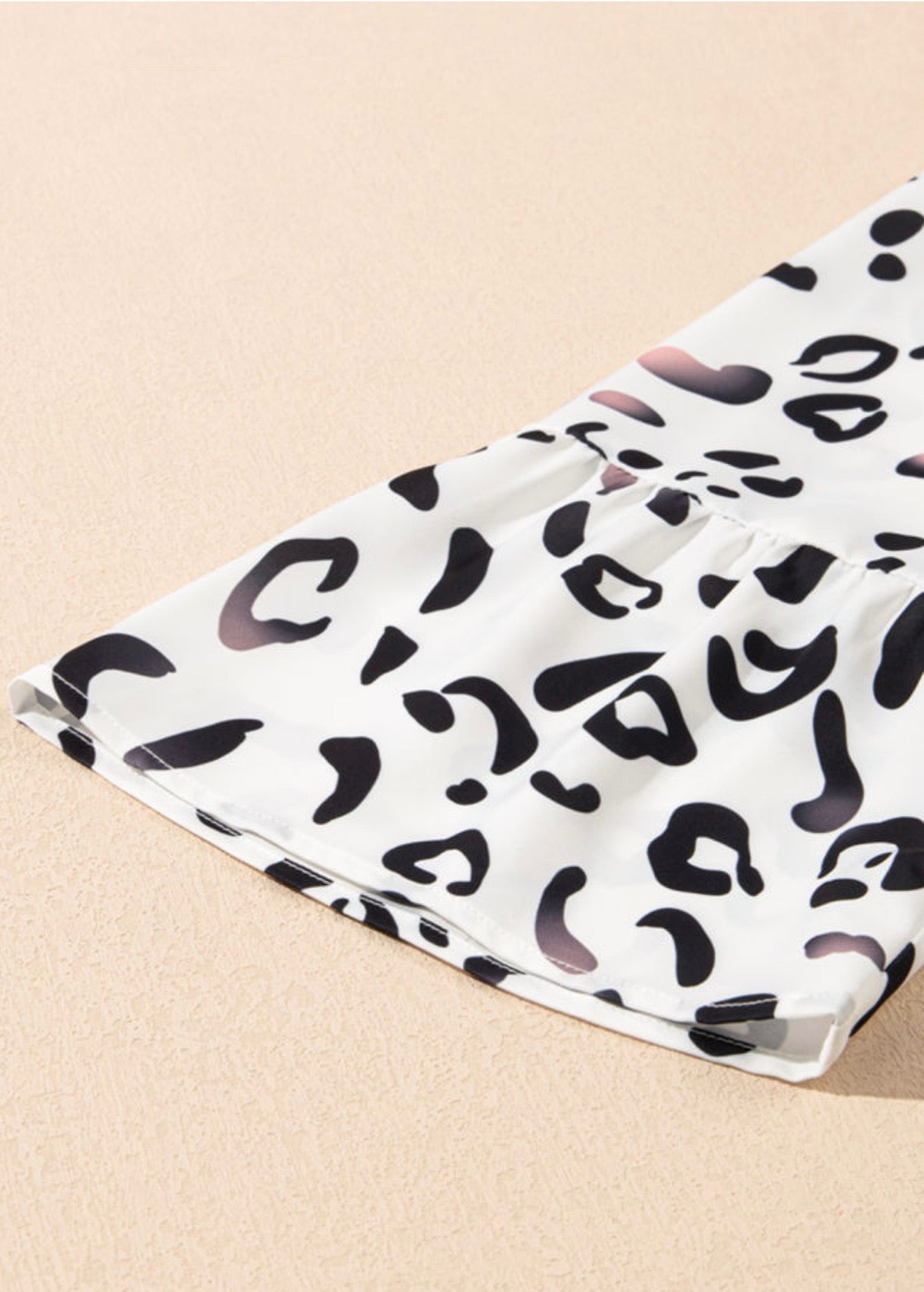 White Animal Print Fully Lined Maxi Dress