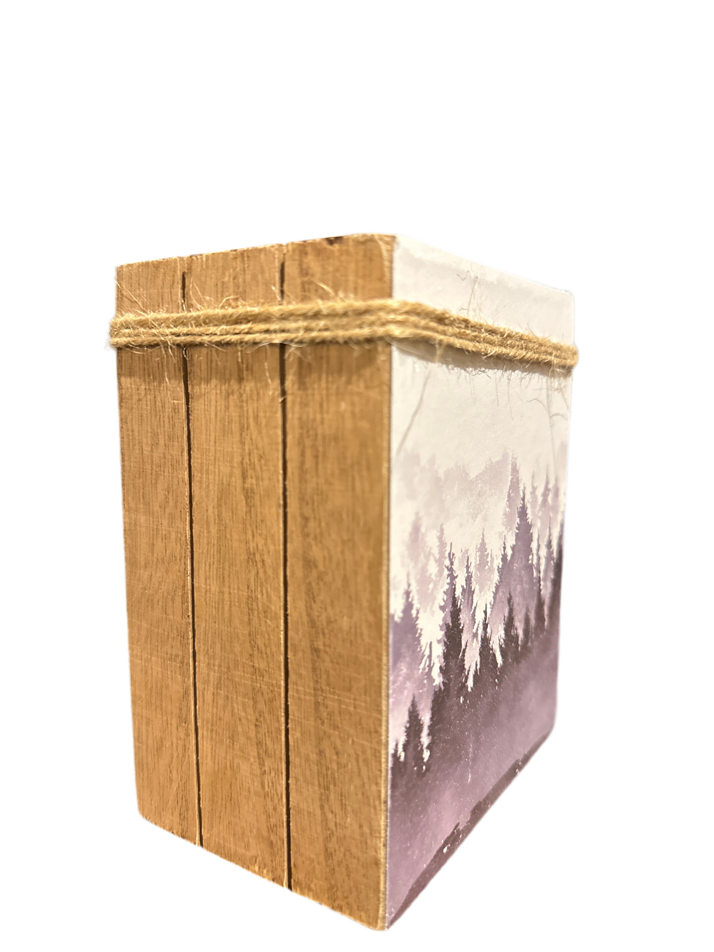 Bear Wooden Block Sign with Jute Rope