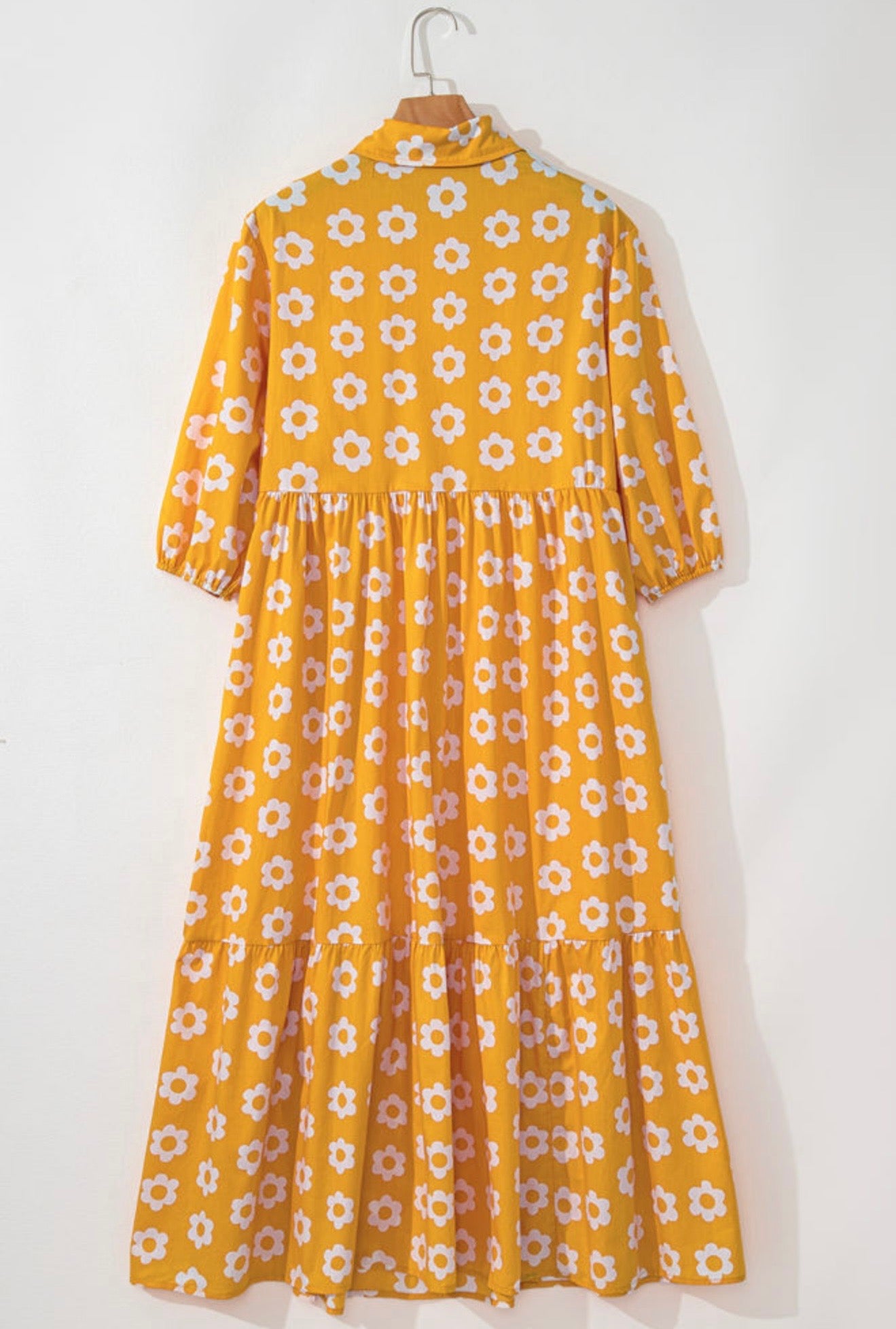 Orange Daisy Printed Maxi Dress