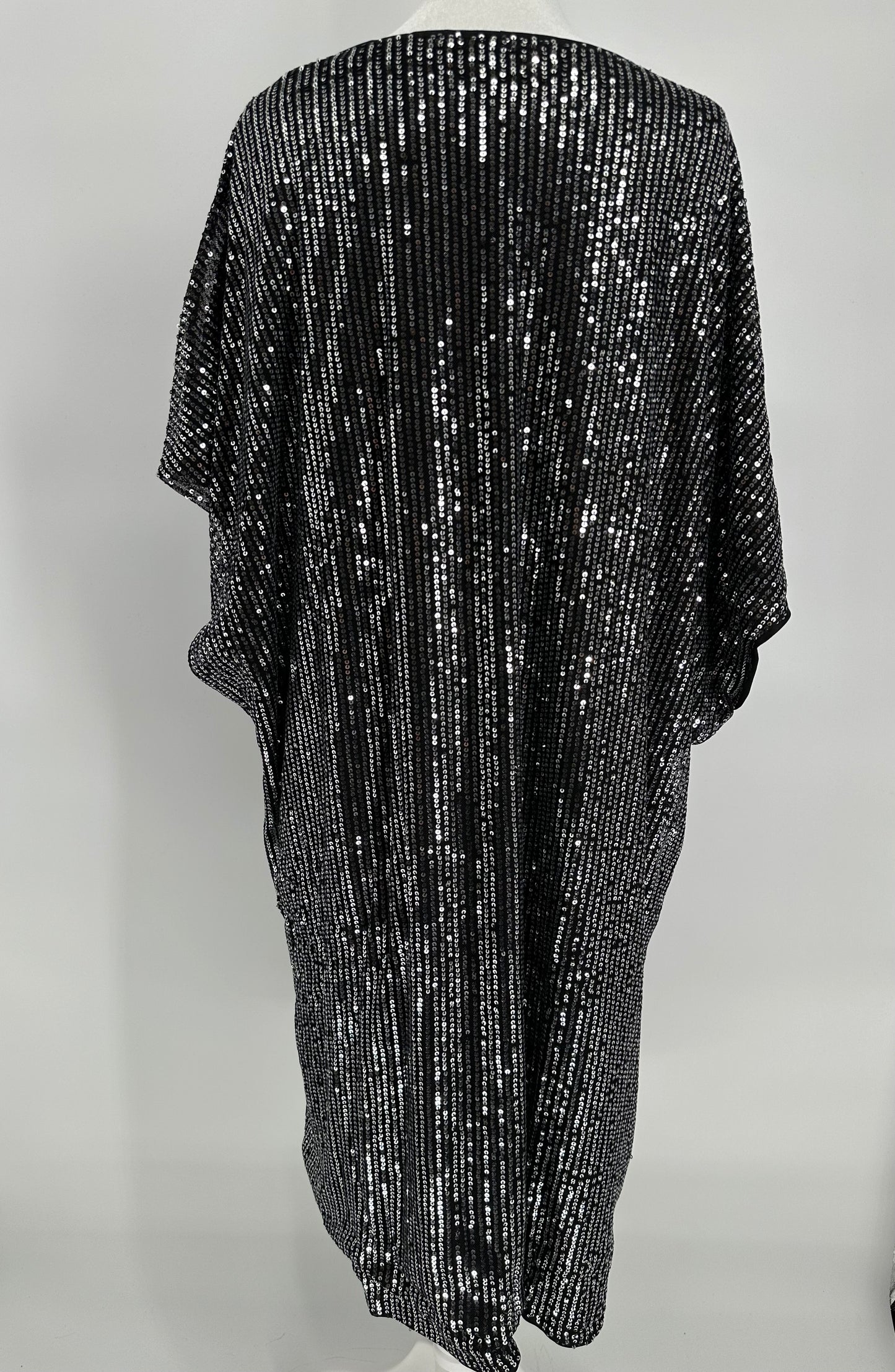 Sequin Dress with Short Sleeves and V-neck