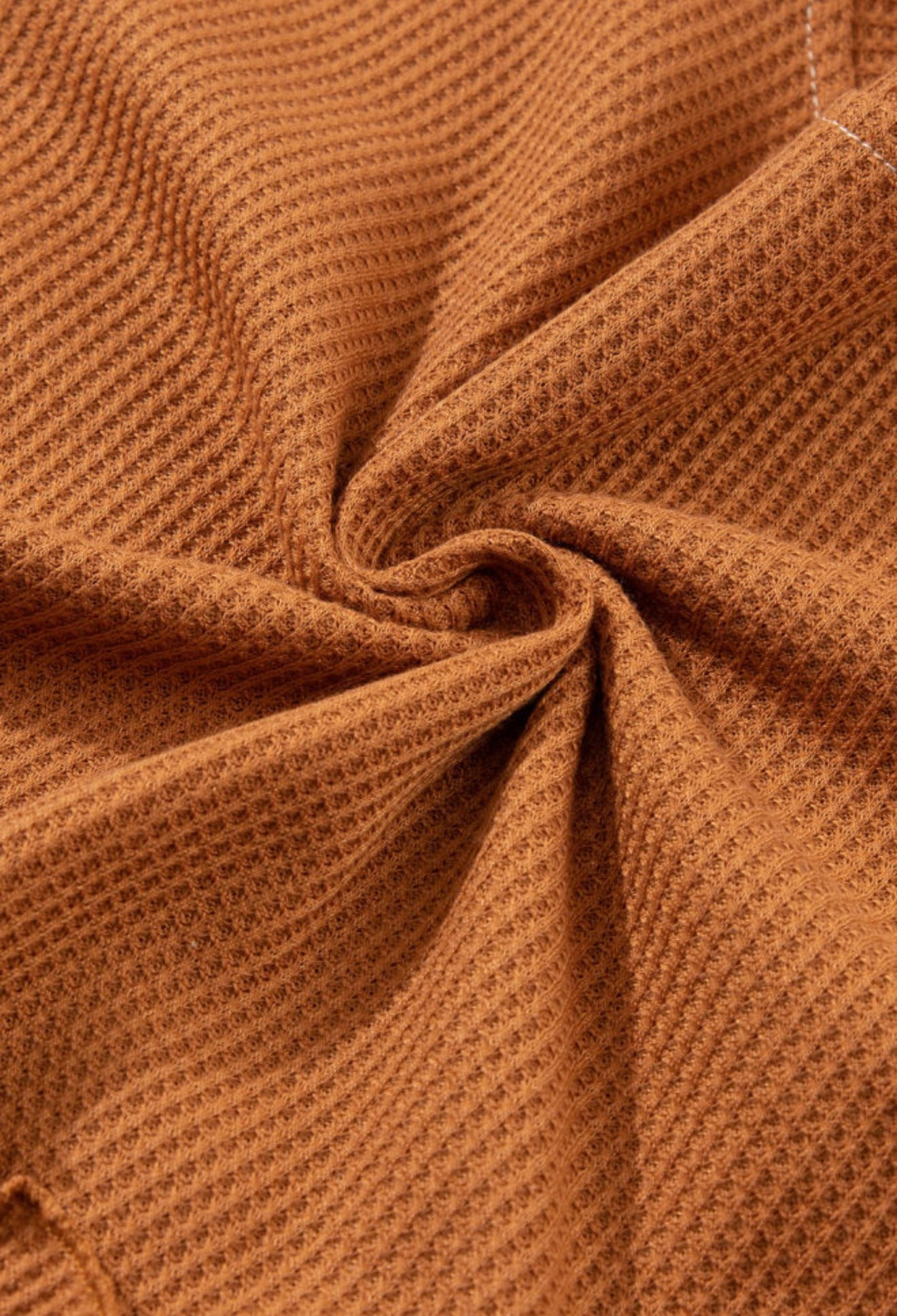 Chestnut Brown Exposed Seam Dress with Ruffle Hem