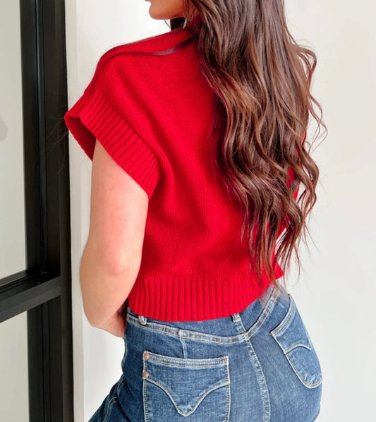 A30 Red Sweater with Iconic White Heart - Ivy's Gifts & Boutique