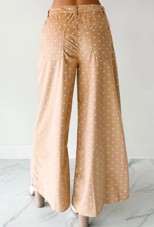 A21 Polka Dot Print Wide Leg Pants - Ivy's Gifts & Boutique