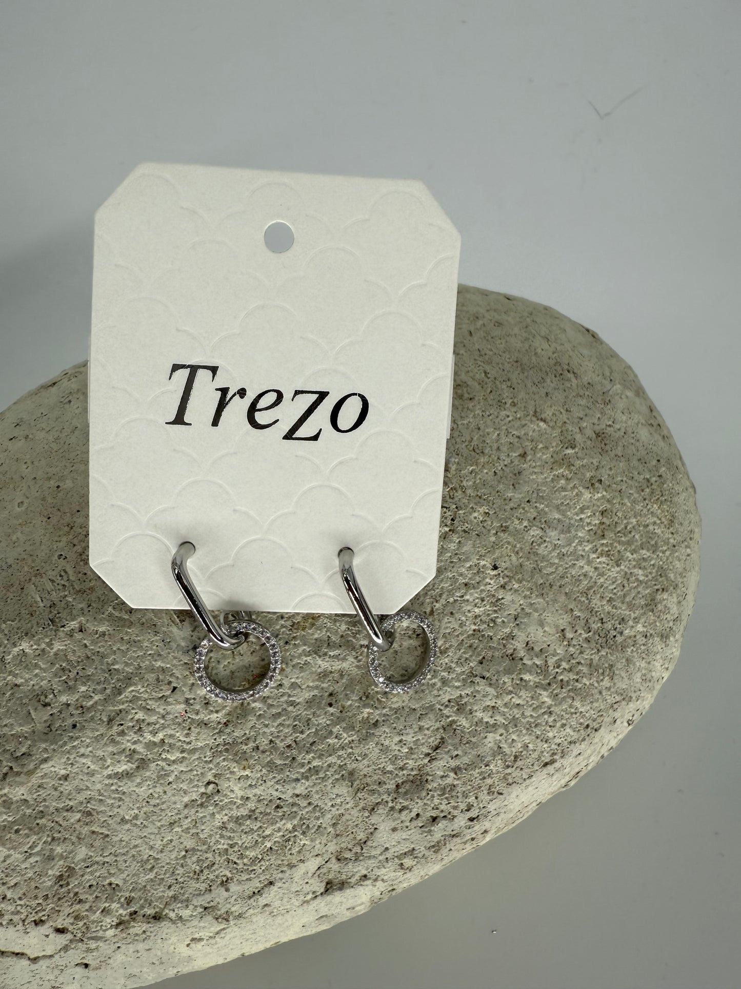 Trezo Silver Double Ring Minimalist style Necklace, Bracelet, and Earrings