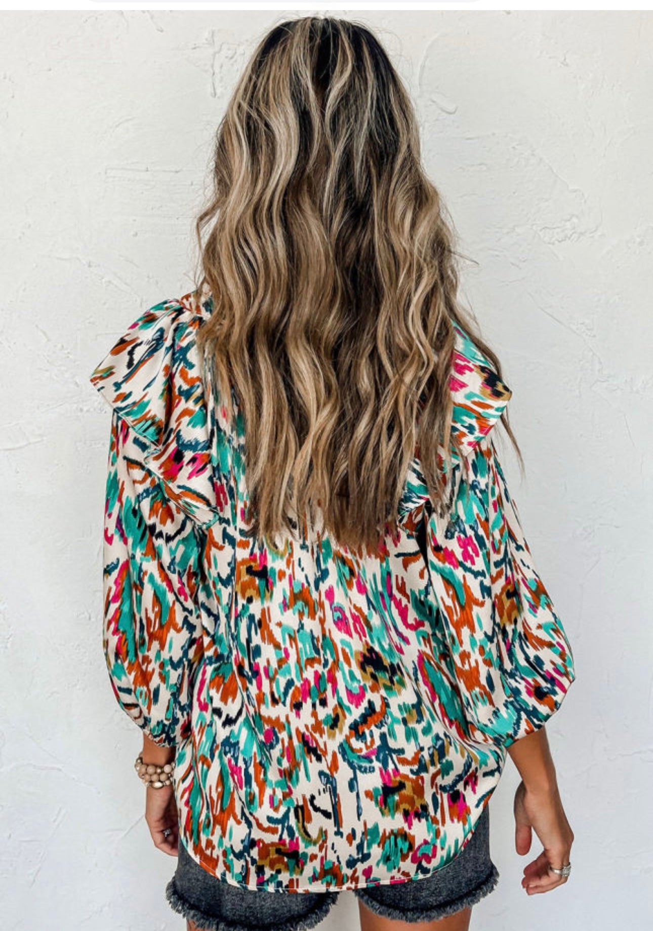 Multi Color Silky Blouse Top