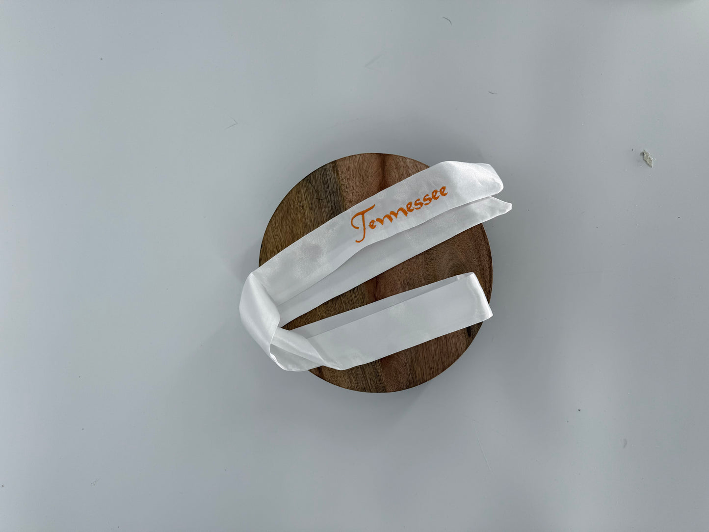 Tennessee White Satin Ribbon Headband