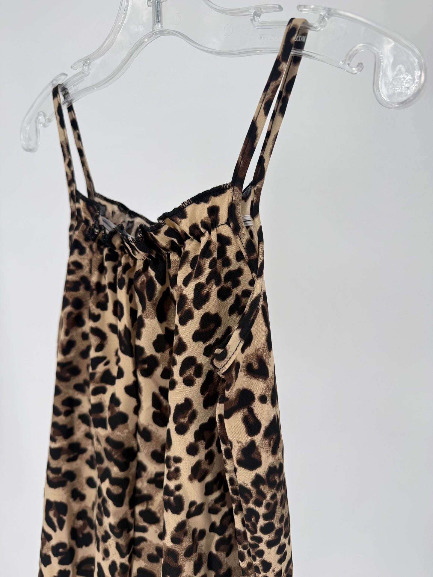 CH16 Toddler Animal Print Spaghetti Strap Bubble Jumpsuit with Beige Base Color