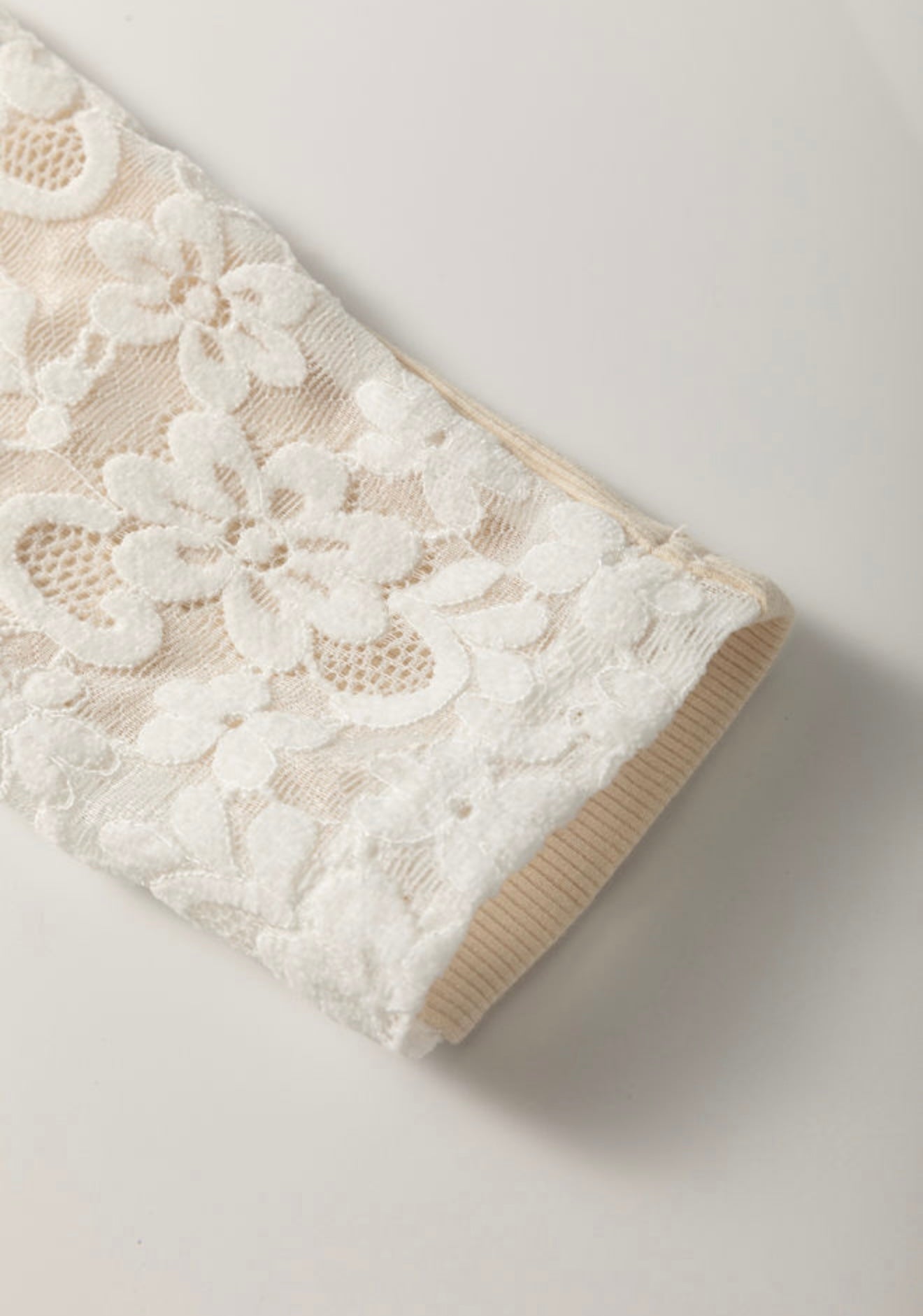 Beige Top with Faux Turtleneck