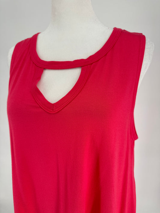 Pink Sleeveless V-neck Top