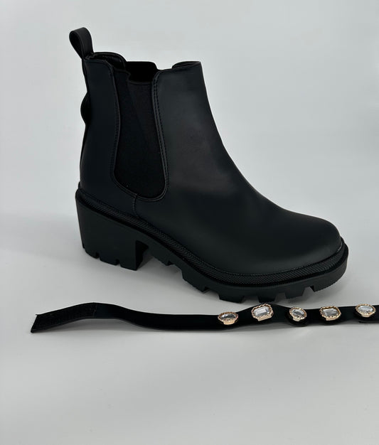 Ankle boot with removable jeweled ankle strap - Ivy's Gifts & Boutique