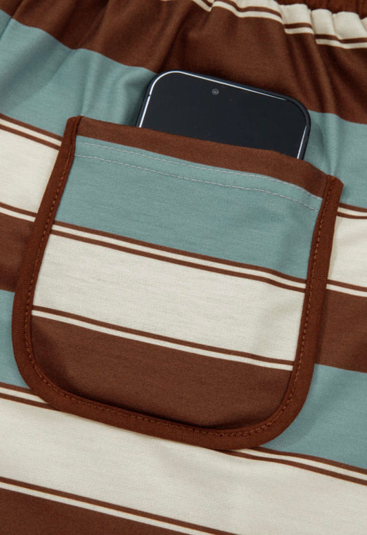 A25 Striped Button Top with Matching Shorts