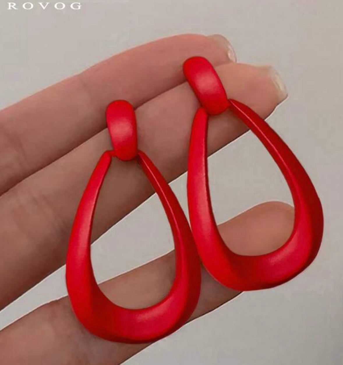 Red Loop Earrings