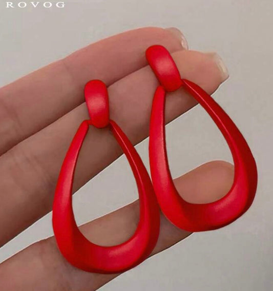 Red Loop Earrings