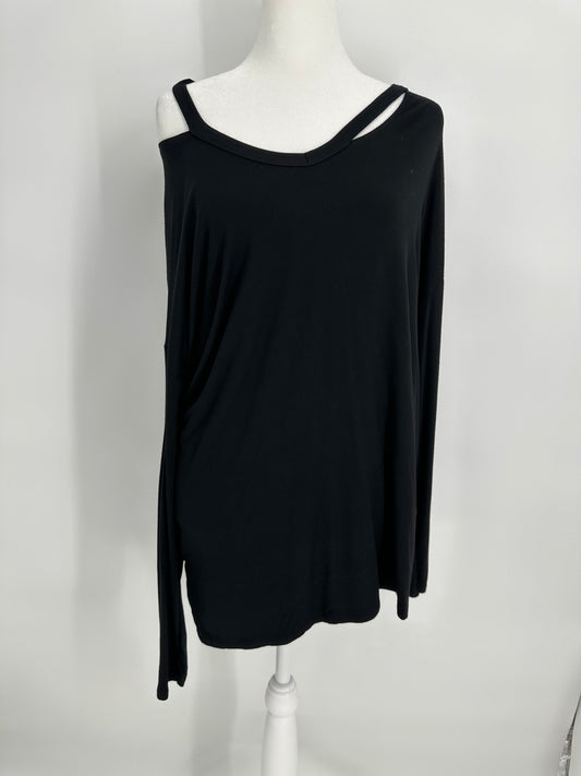 Coco-Carmen Black Long sleeve top with Cold Shoulder design