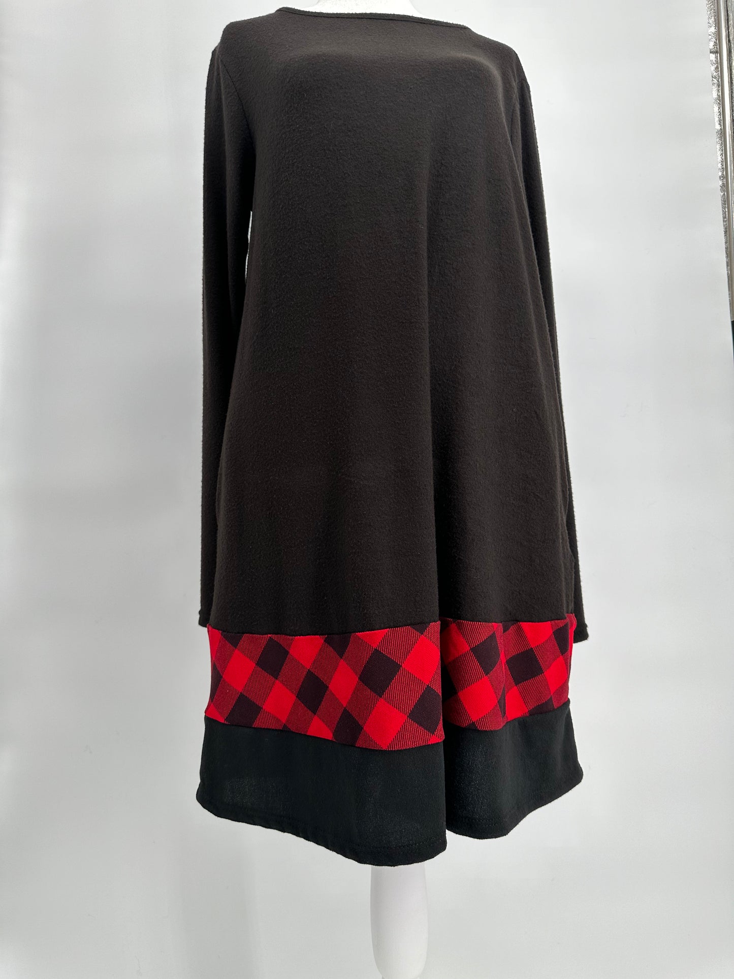Black and Buffalo Plaid Dress