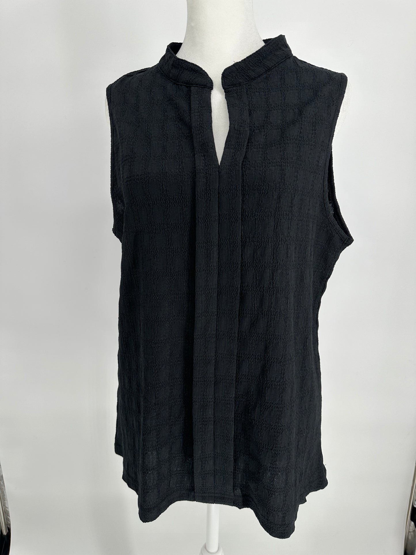 Black Split Neckline Style Blouse
