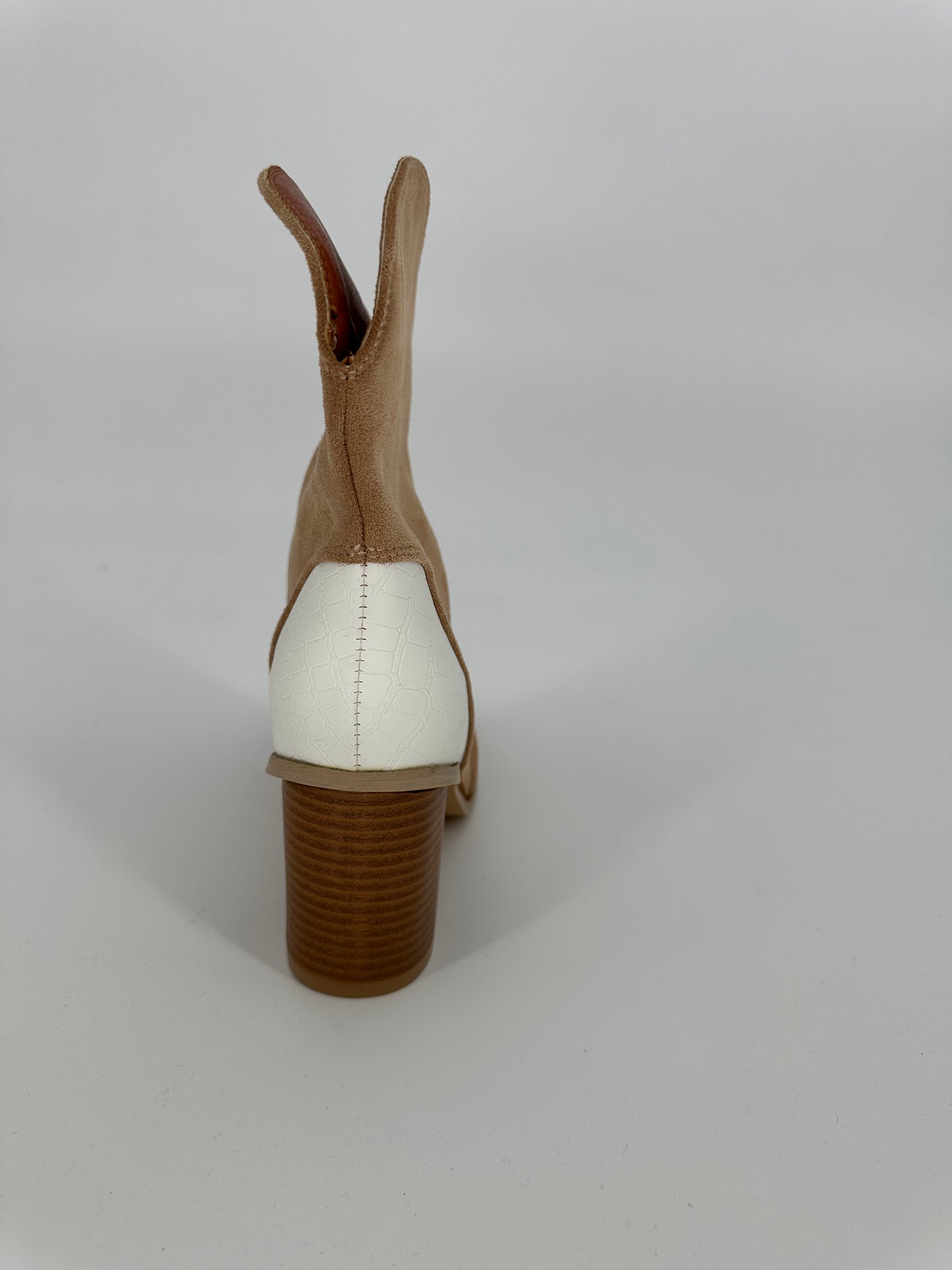 Bootie—Brown Taupe, White