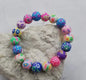 Multi color clay bead stretch bracelet