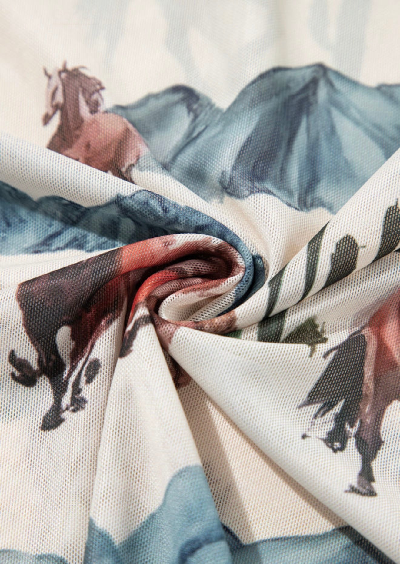 Sheer Western print top