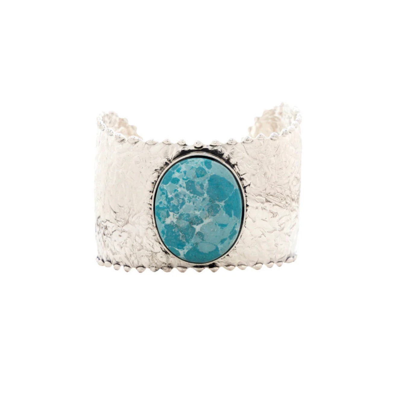 MY24 Coastal Visions Faux Turquoise Stone Statement Cuff Bracelet