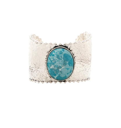 MY24 Coastal Visions Faux Turquoise Stone Statement Cuff Bracelet