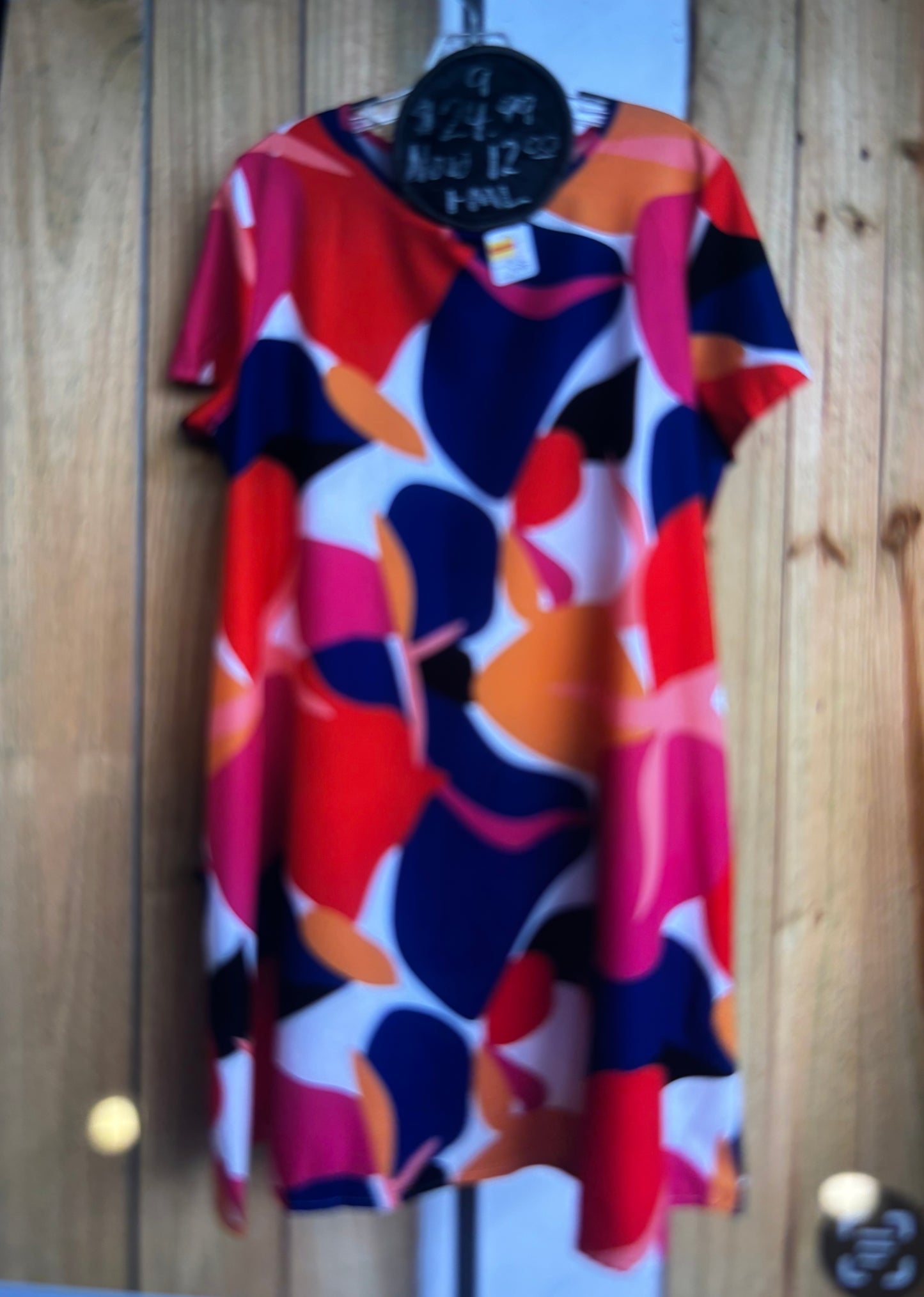 Multi Color Short Sleeve Dress