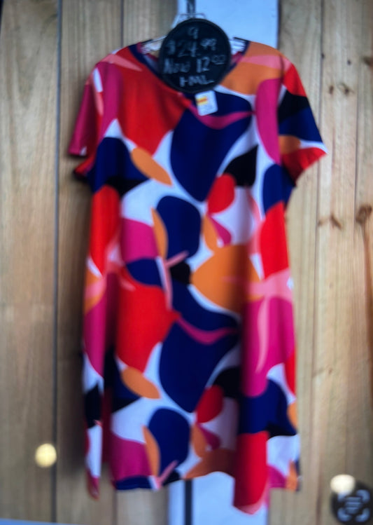 Multi Color Short Sleeve Dress