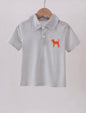 Stripe polo shirt with smokey embroidery by Ivy's Gifts & Boutique, featuring a classic polo style and detailed embroidery.