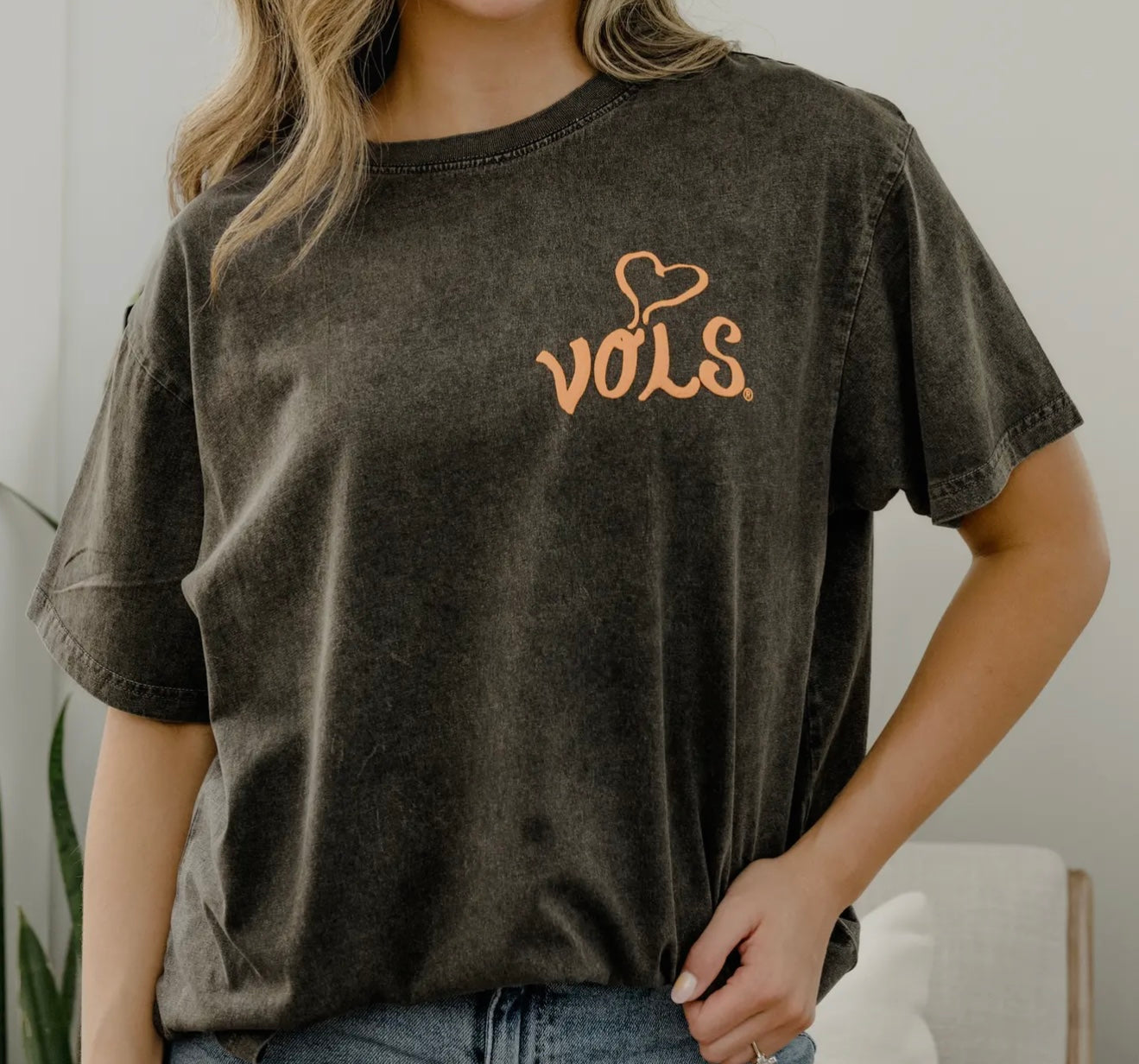 Vols Go Big Orange Acid Wash T Shirt