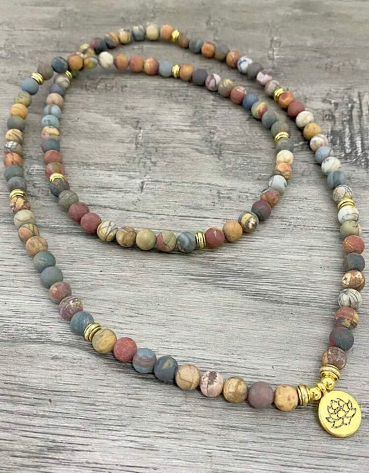 NSSB Natural Matte Finish Stone Bracelet/Necklace with adjustable Stretch