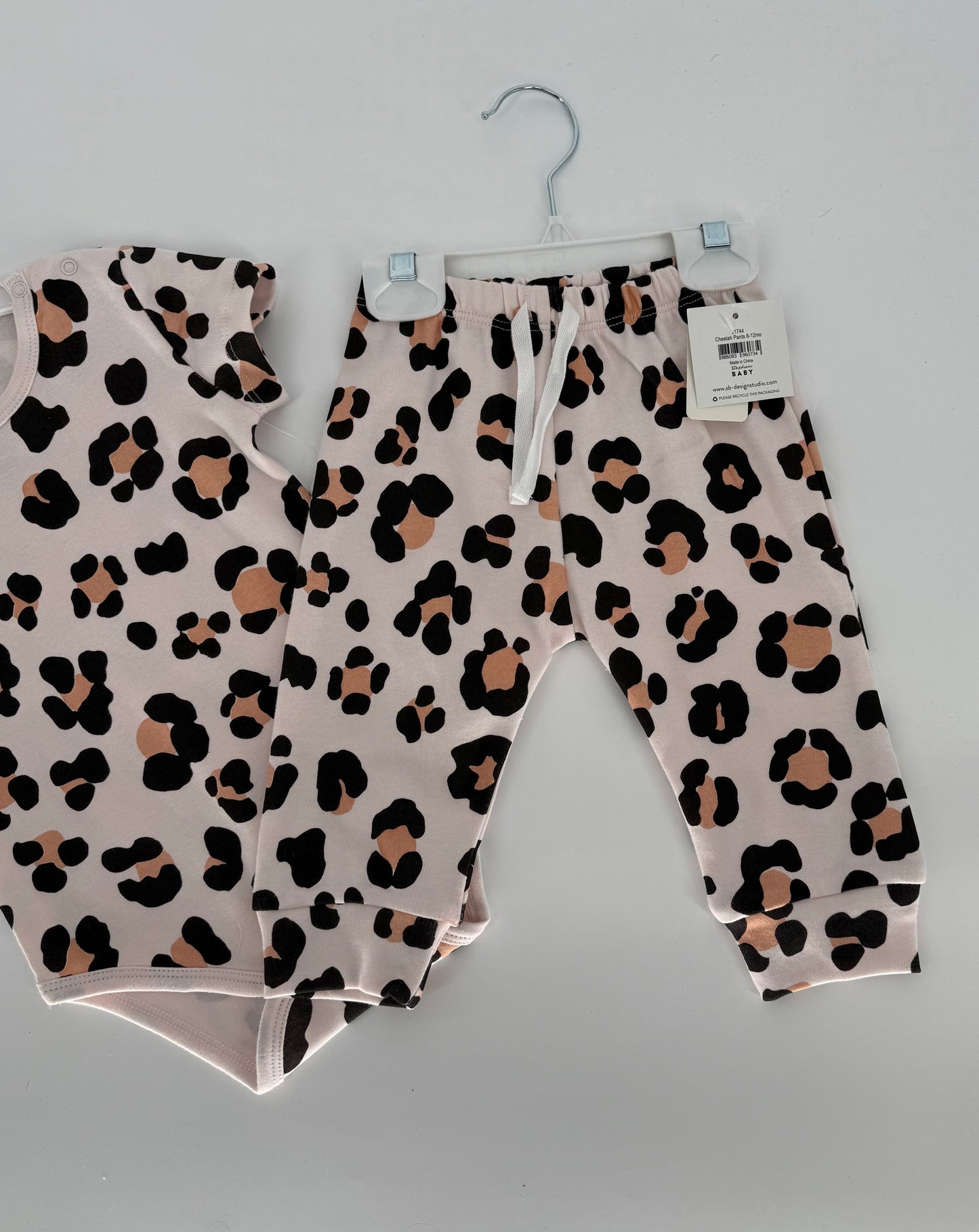 Light Pink Animal Print Onsie and Jogger Pants