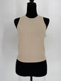 Beige Tan Ribbed Crop Tank