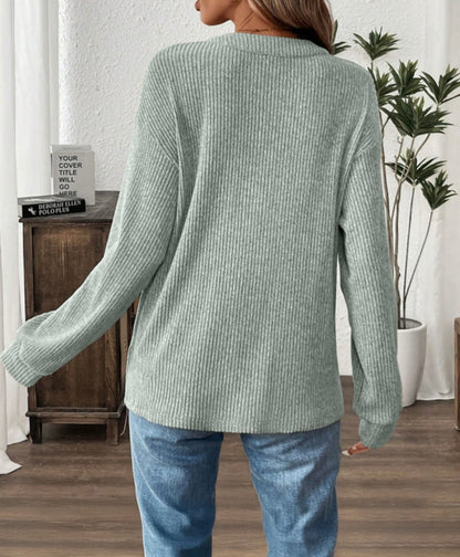 A66 Misty Aqua Green Henley with Pouch Pocket - Ivy's Gifts & Boutique