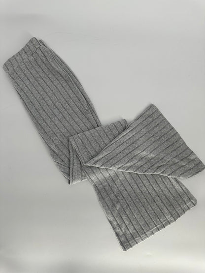 Gray Soft Ribbed Bell-Bottoms